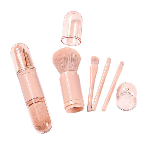 4-in-1 Portable Makeup Brush Set — Travel-Ready Beauty Tools