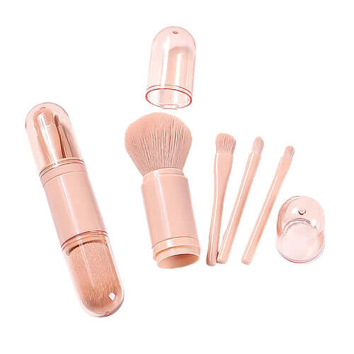 4-in-1 Portable Makeup Brush Set — Travel-Ready Beauty Tools
