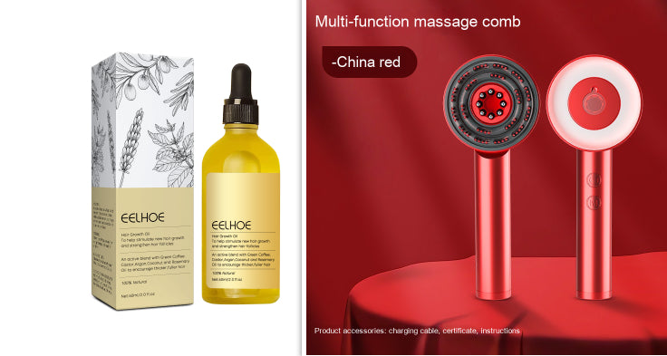 Infrared Scalp Massager Comb — Hair Care & Stimulation Set