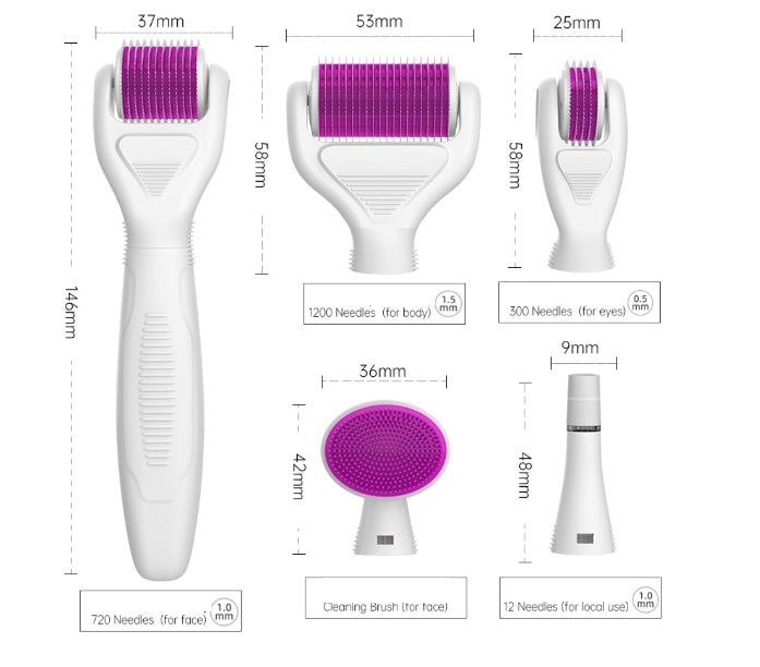 DermaKit 6-in-1 Derma Roller Kit Facial Microneedling Set