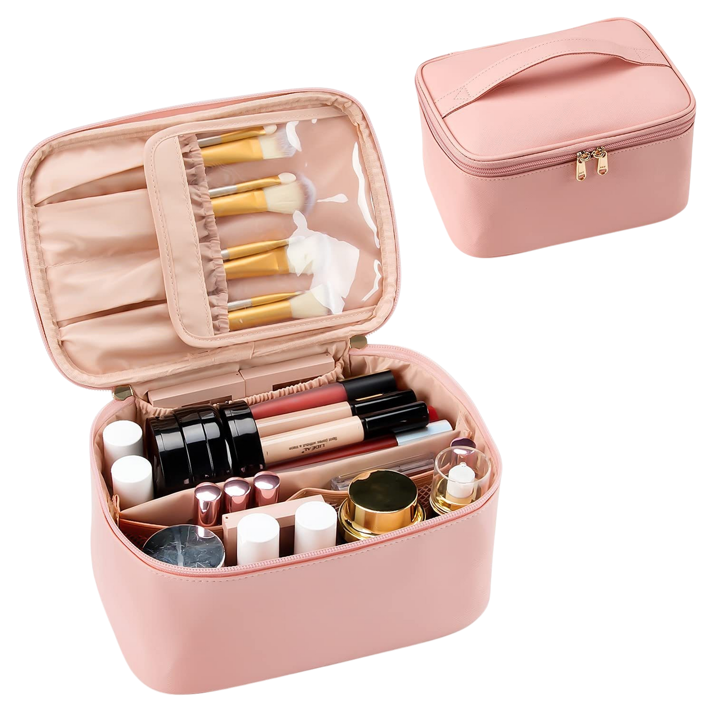 Cosmetics Bag - Large Capacity, Organised beauty - Pink