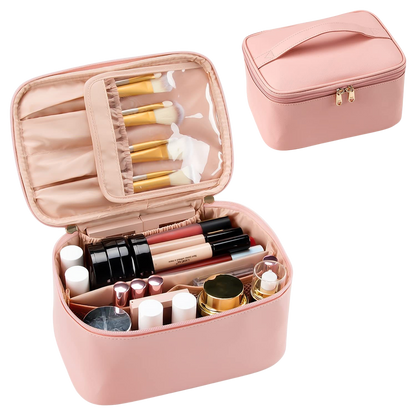 Cosmetics Bag - Large Capacity, Organised beauty - Pink