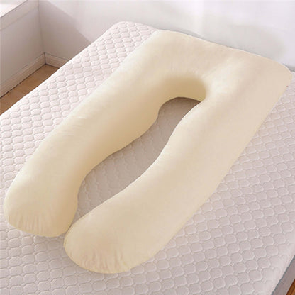 U-Shape Maternity Support Pillow — Cool Ice Silk for Pregnancy Comfort
