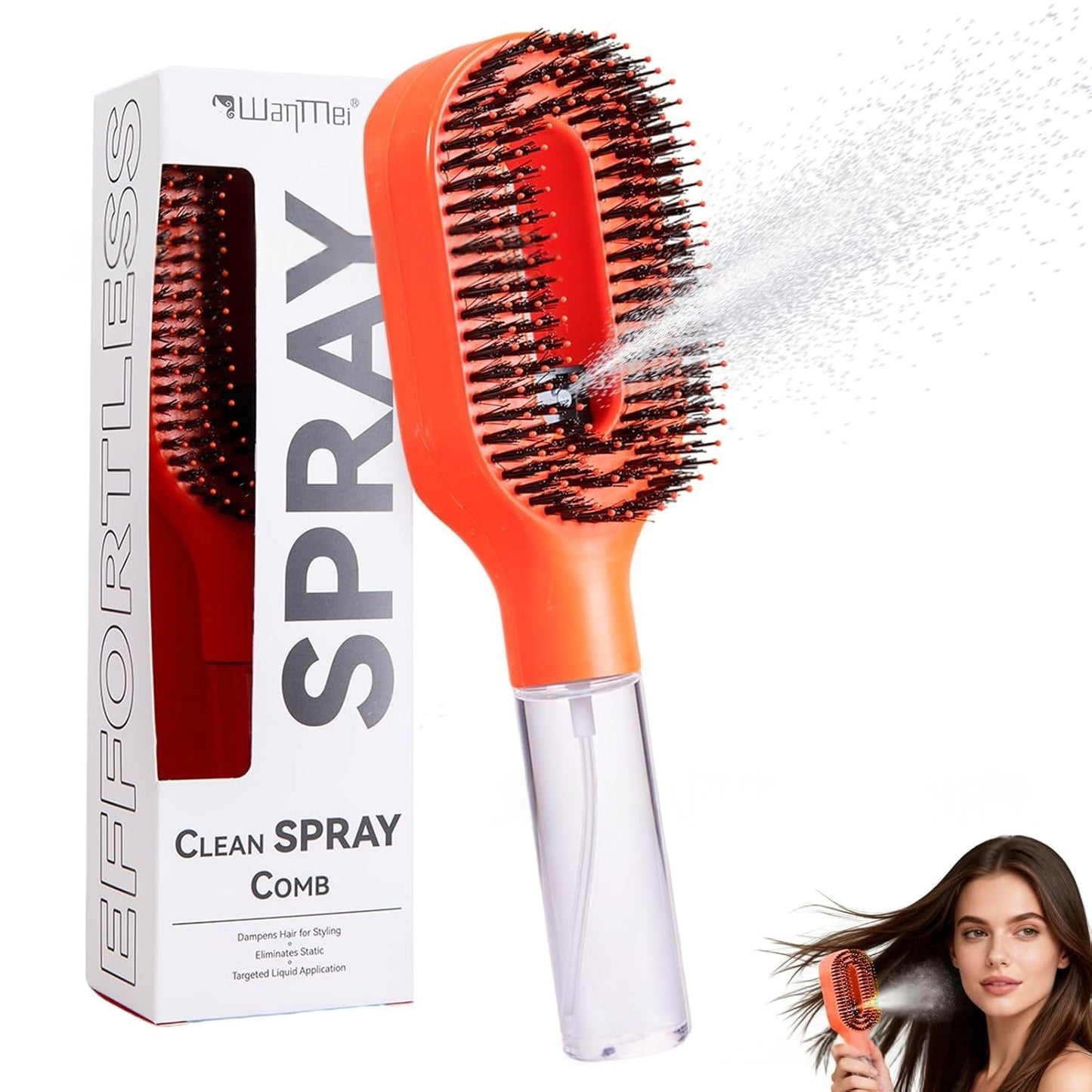 One-Click Spray Brush for Smooth Frizz-Free Hair